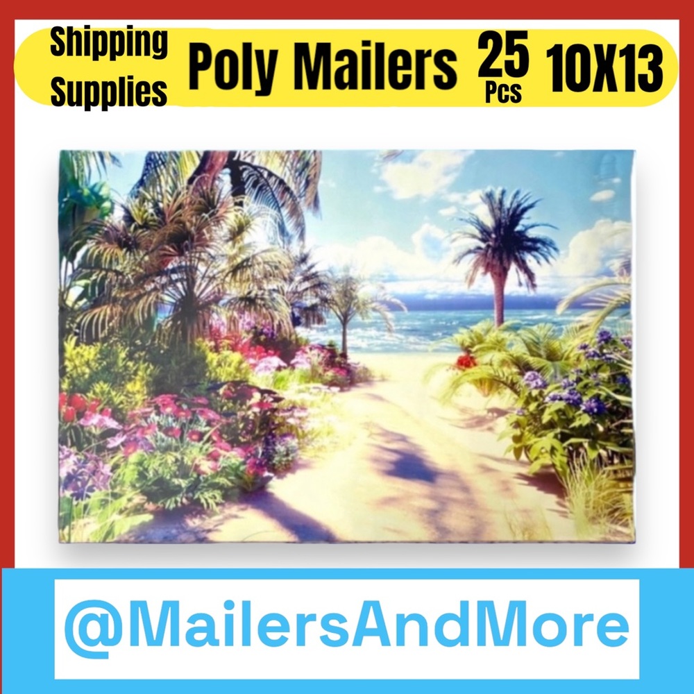 25 10X13 Poly Mailers Road to the Beach, Shipping Envelopes PRICE IS FIRM - Picture 7 of 13